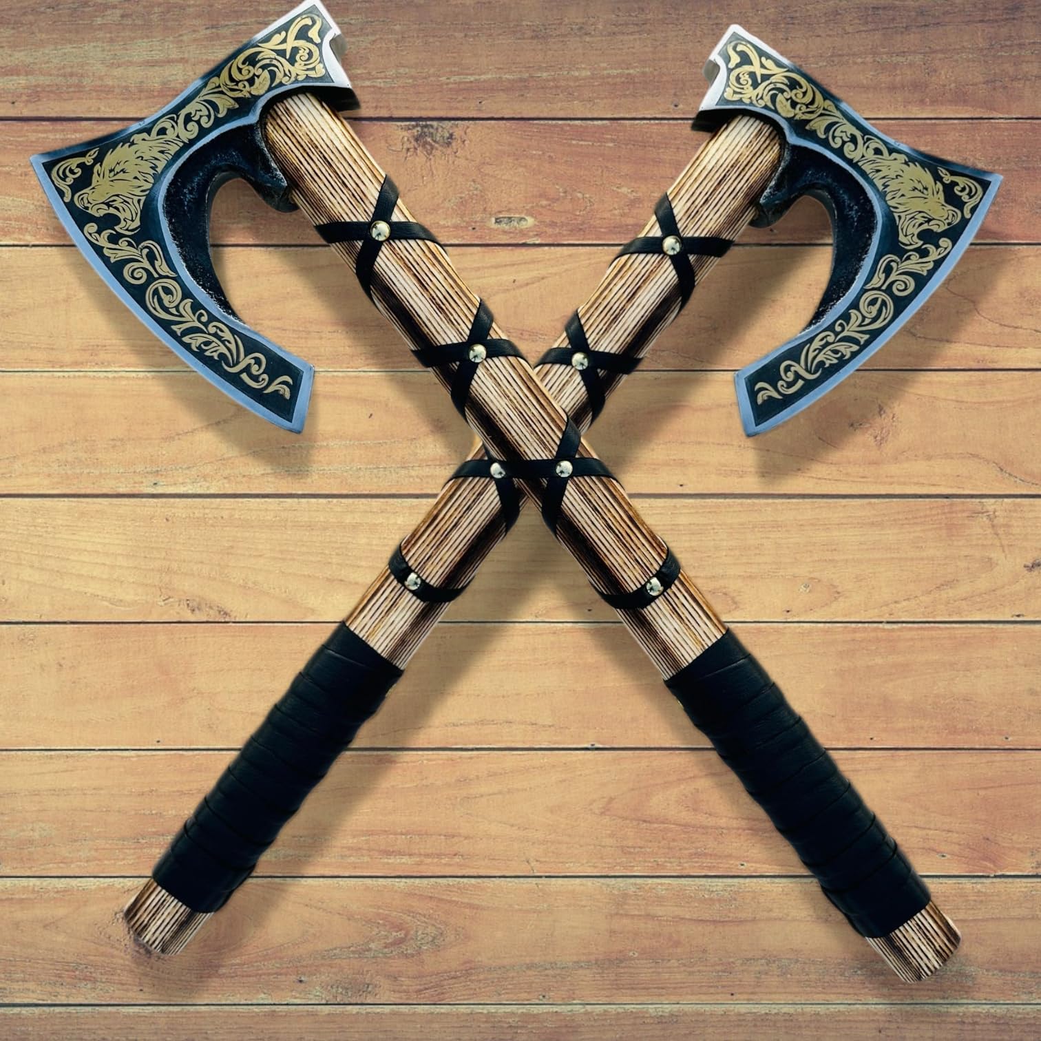 AX-7000 Custom Gift Forged Carbon Steel Viking Axe with Rose Wood Shaft, Viking Bearded Camping Axe