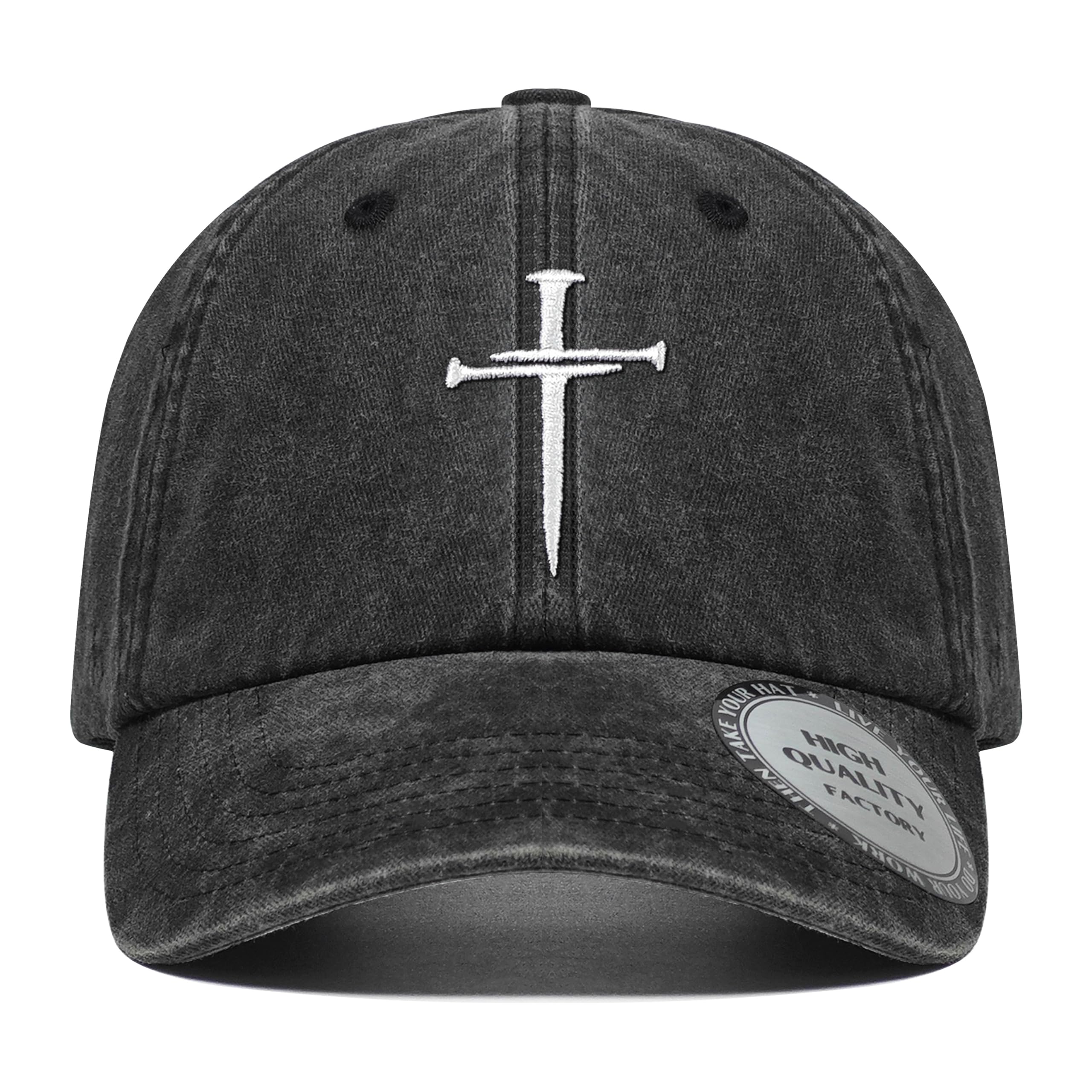 Christian Hats for Men Women,Jesus 3 Nail Cross Hat Christian Religious Gifts for Birthday/Christmas