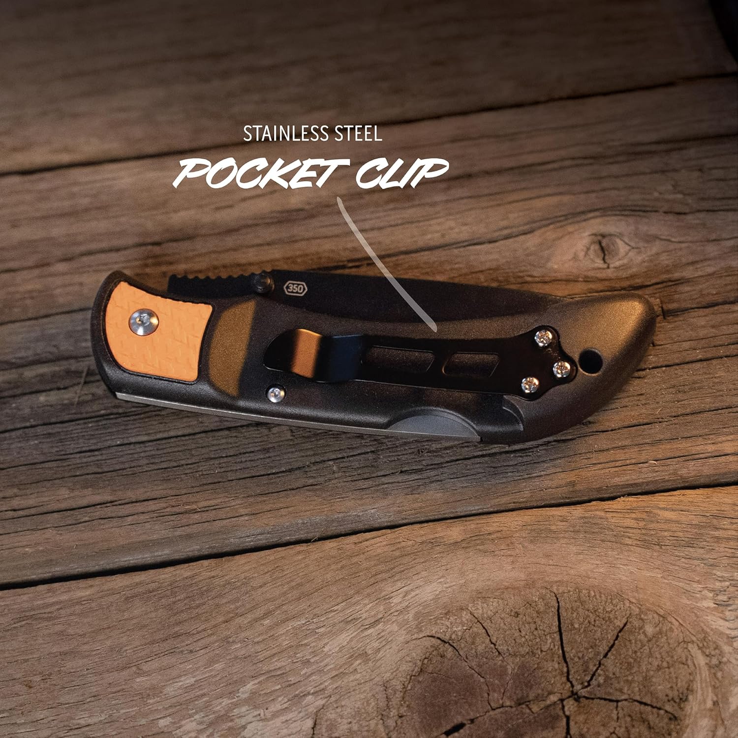 OUTDOOR EDGE 3.5" RazorLite EDC Knife. Pocket Knife with Replaceable Blades and Clip. Perfect For Hunting & Skinning Deer. Blaze Orange with 30 Blades.