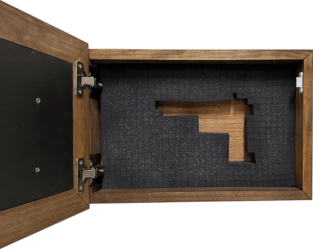 Hidden Gun Storage Wall Mounted Concealed Gun Safe Cross with Bible Verse Design - Secure your Firearm, Exodus 22:2 by Bellewood Designs