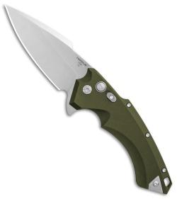 Hogue Knife Knives &amp; Edged Tools|Knives Hogue Knife Hogue X5 Flipper: 4.0" Spear Point Blade - Tumbled Finish OD Green Aluminum Frame